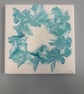 Original abstract acrylic wall art -aqua bloom