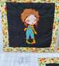 Padded Cushion Cover with an Embroidered Melancholy Girl. It’s All in the Eyes.  - Image 2