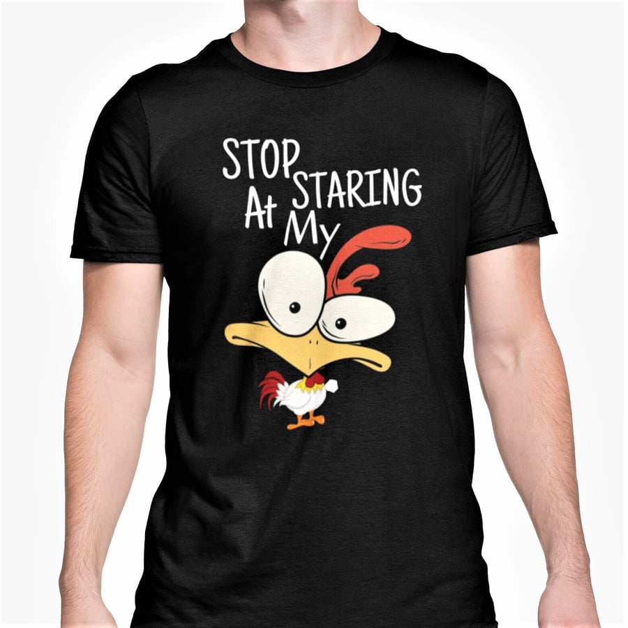 Stop Staring At My .. Cartoon T Shirt Rude Hilarious birthday gift 