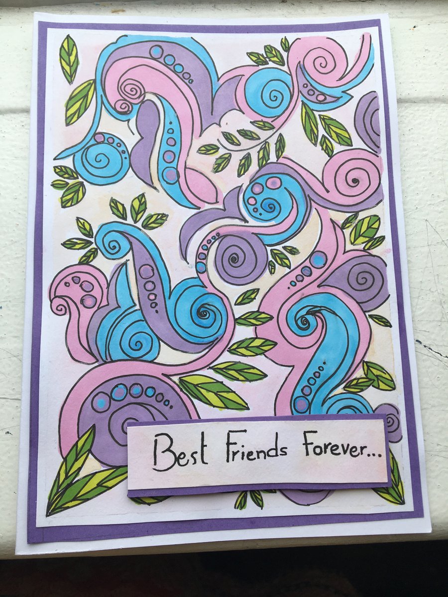 Best friend, handmade friendship card, handdraw... - Folksy