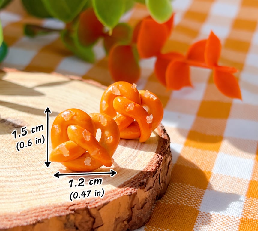 Salted Pretzel Stud Earrings – Miniature Bakery Jewellery