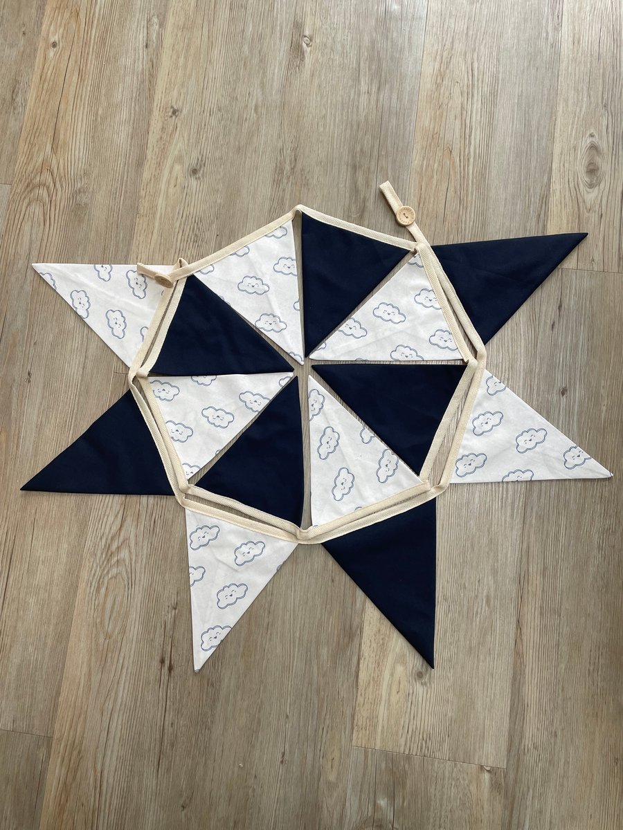 Navy blue cloud bunting