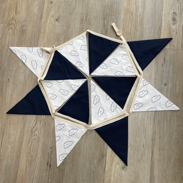 Navy blue cloud bunting