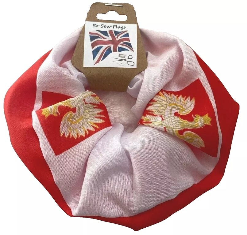 Poland Polish State Eagle Flag Hair Scrunchie Scrunchies Accessory Band Elastic