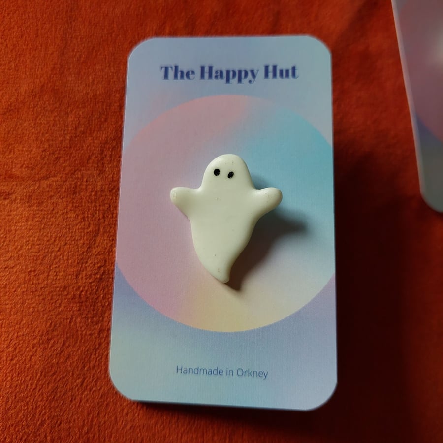 glow in the dark ghost pin badge 