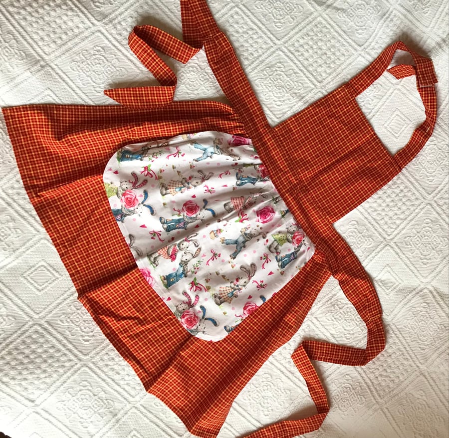 Child’s Apron with Bunny Themed Bib