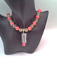 Hot Pink Beads and Glitter Ball Crystal Bead Necklace and Earrings, Gift for Her - Image 5