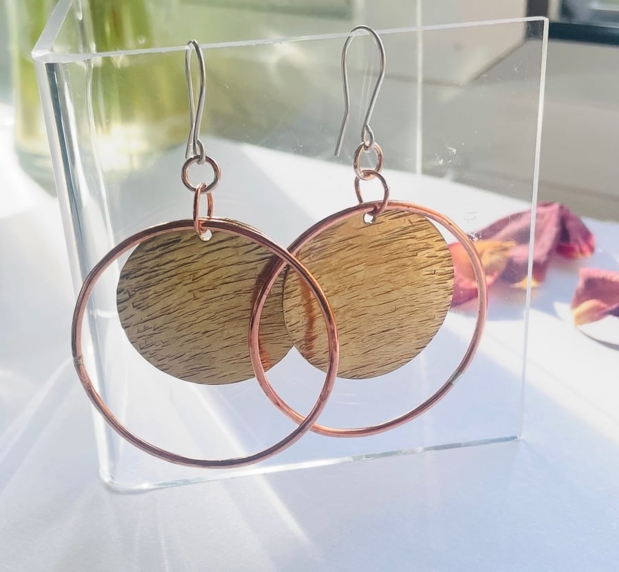 Copper and Brass Boho Earrings 