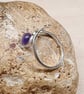 Delicate Amethyst leaf ring. February birthstone. Size N - Image 3
