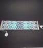 Handmade Miyuki Delica Loomed Bracelet in Blue, Grey & Silver with Frill Edge - Image 7