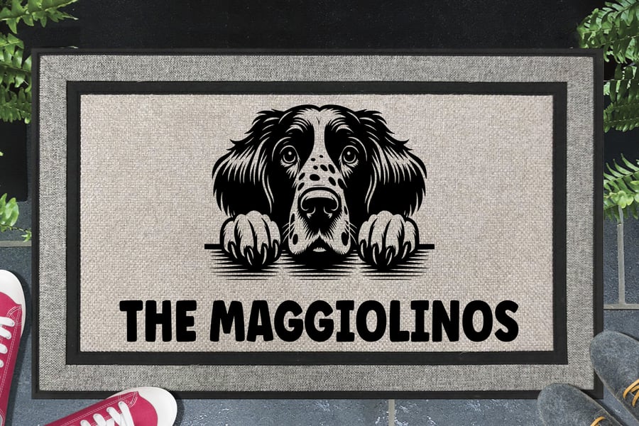 English Setter Door Mat - Personalised All Weather Doormat 45x70cm 