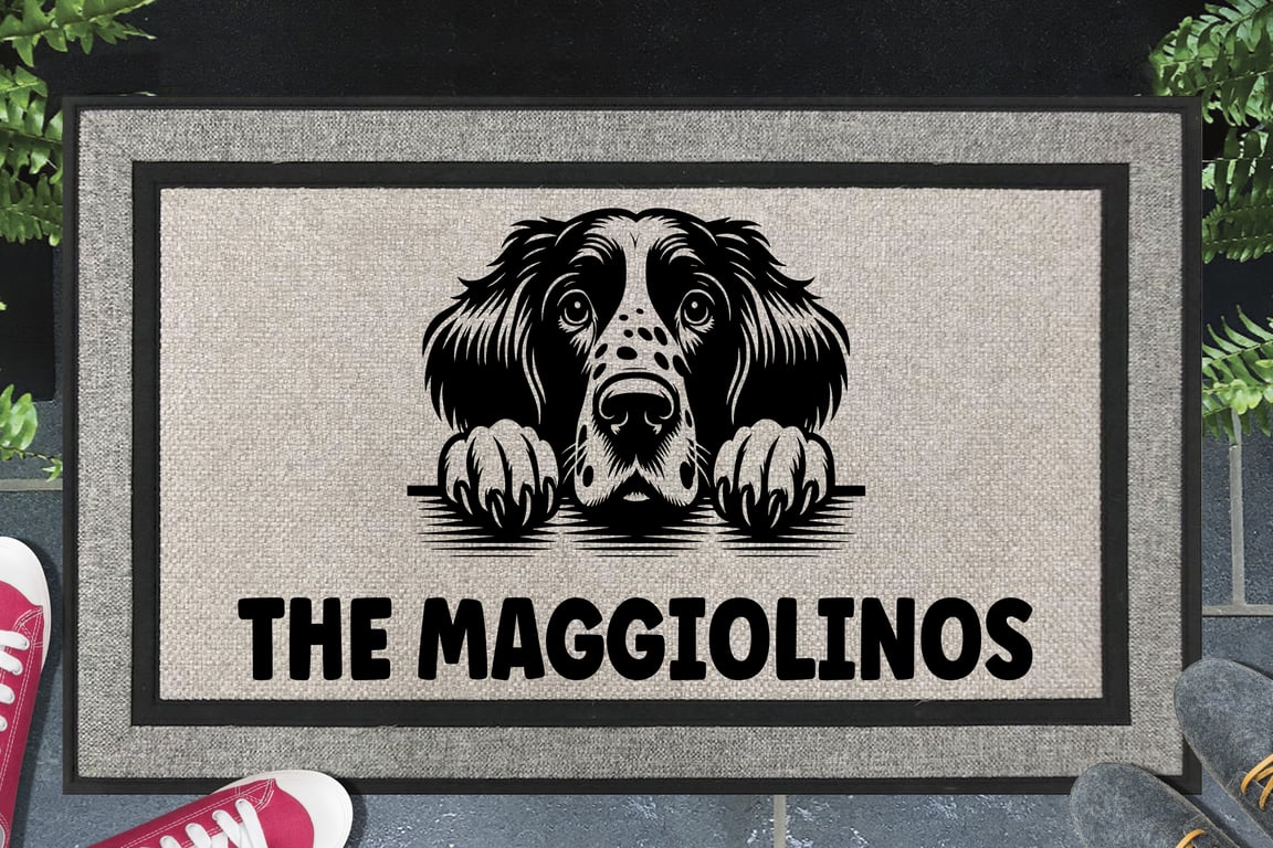 English Setter Door Mat - Personalised All Weather Doormat 45x70cm 