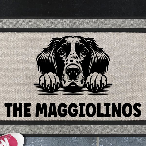 English Setter Door Mat - Personalised All Weather Doormat 45x70cm 