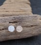 Studs - Handmade sterling silver stud, dragon scale design studs, unisex earring - Image 8