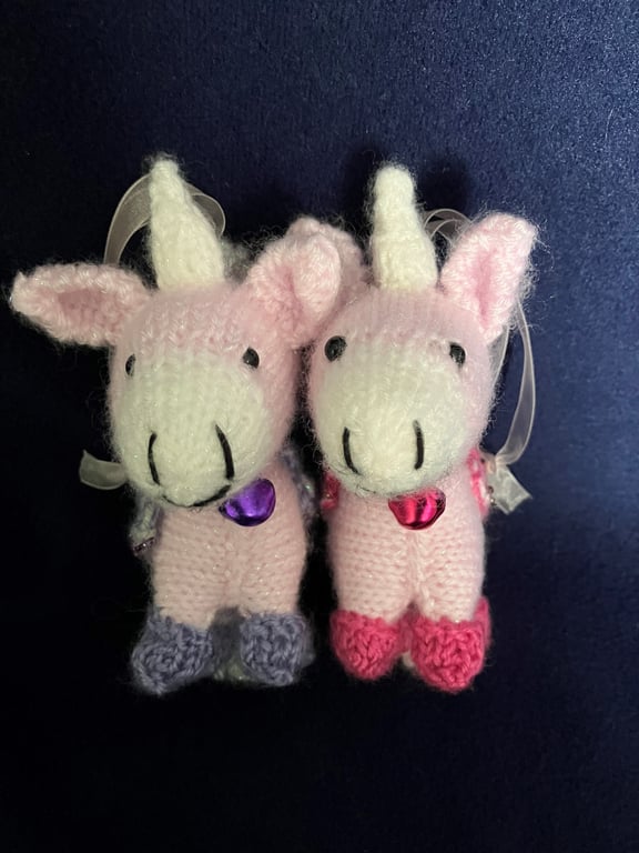 Unicorn – beaded hanging decorations set of two 