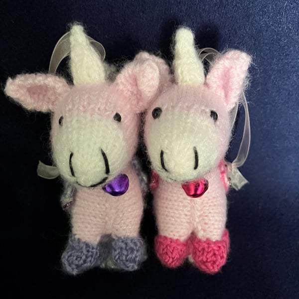 Unicorn – beaded hanging decorations set of two 