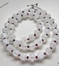 Designer White Crackle Quartz & Rhodolite Garnet Necklace  - Image 6