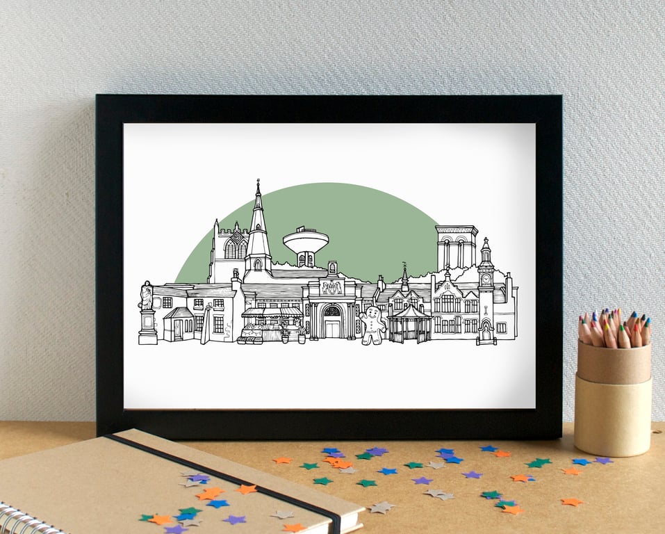 Ormskirk Skyline Art Print