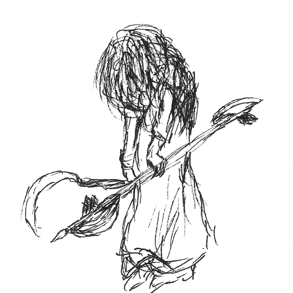 Horror illustration pen ACEO scribble style original art