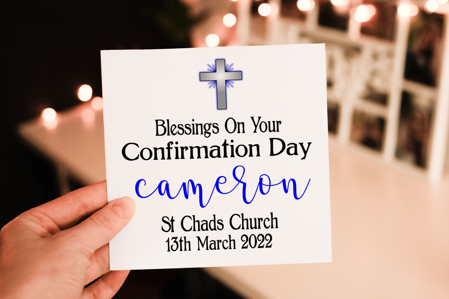 Blessings On Your Confirmation Day Card, Confirmation Card For Boy