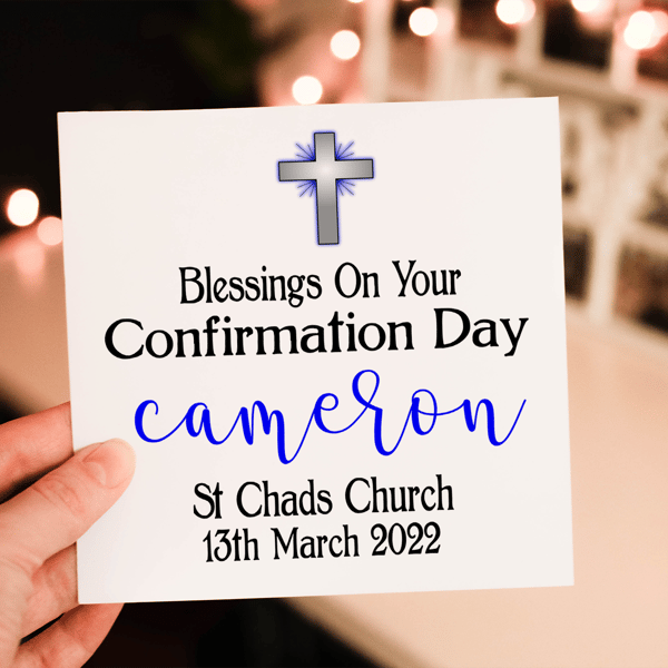 Blessings On Your Confirmation Day Card, Confirmation Card For Boy