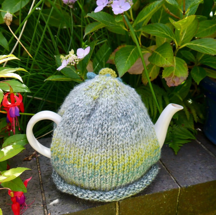 Teal and Grey Tea Cosy with Acorn and Oak Leaf,... Folksy