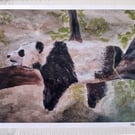 Resting Panda watercolour print