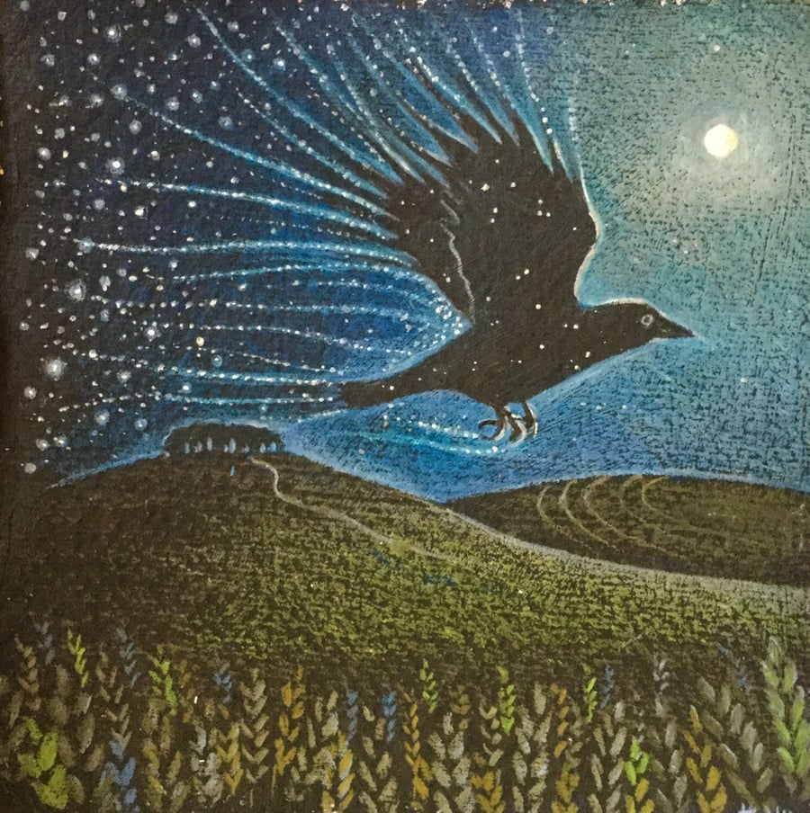 Raven Crow art, signed limited edition print 100 by Hannah Willow