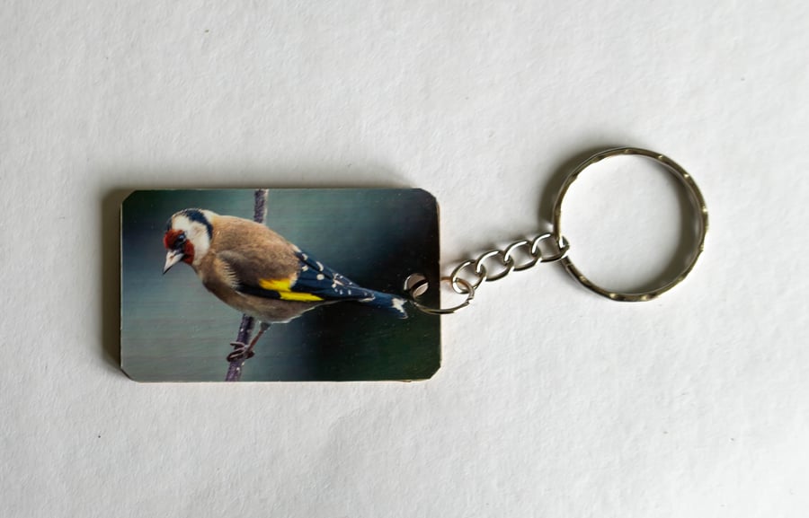 Goldfinch Wooden Keyring