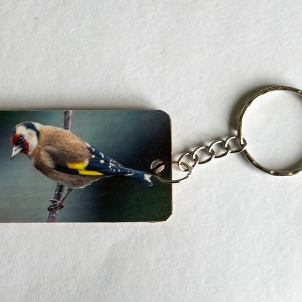 Goldfinch Wooden Keyring