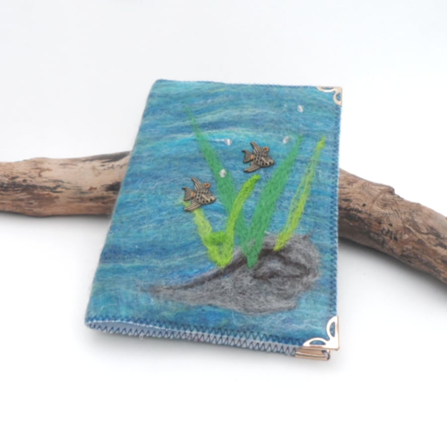 Fish lovers notebook with removable felt cover