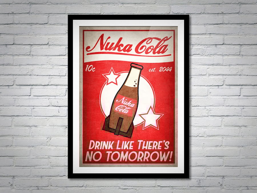 Fallout Nuka Cola Advert Video Game Gamer Poster Print Wall Art Gift 