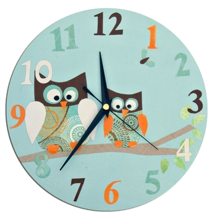 Kids Owl Clock, Owl Nursery Decor