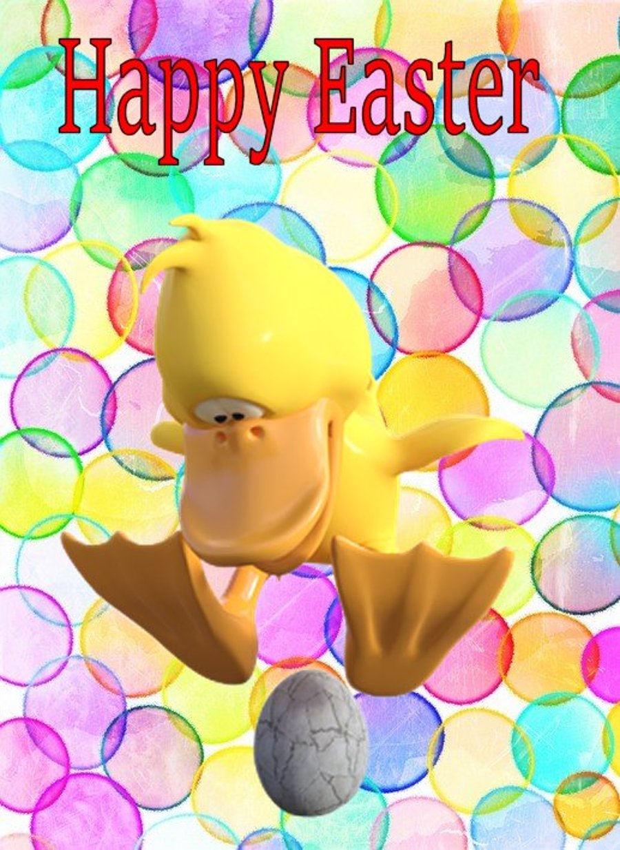 A5 Card Easter Funny Duck  