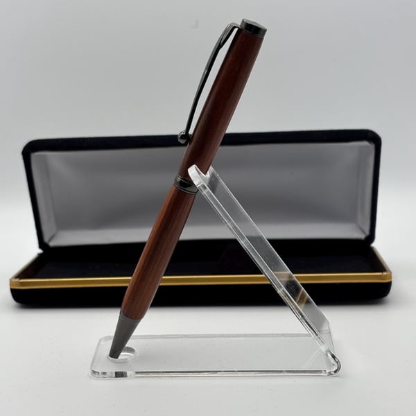 Rare African Exotic Wood Handmade Ballpoint Pen - Pau Rosa Wood - Collectors Pen