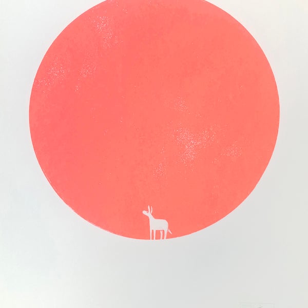 Magic Donkey No.12 (Moon Edition No.5) A2 one-colour screen-print