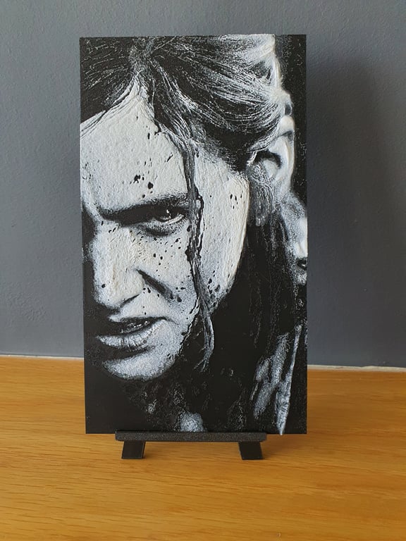 Ellie Last Of Us Hueforge Portrait 3D Printed Artwork Print "FREE EASEL STAND!"