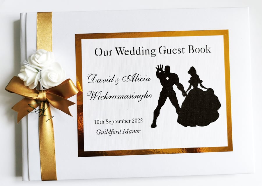 Iron Man wedding guest book, Iron Man superheroes wedding gift