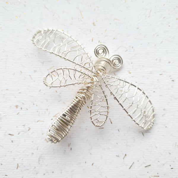 Wirework Dragonfly Brooch