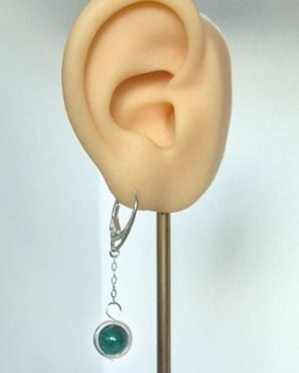 Malachite Drop Earrings – Featuring Our Unique Spinner Design on a Sterling Silv