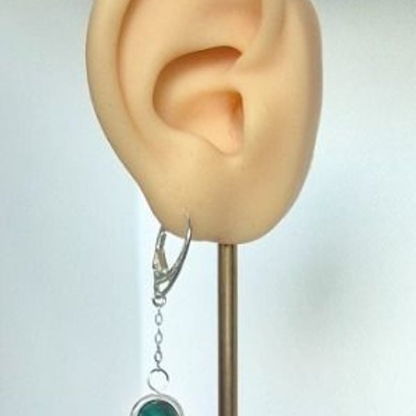 Malachite Drop Earrings – Featuring Our Unique Spinner Design on a Sterling Silv