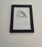 Original hand-drawn Hedgehog Portrait - Hedgehog drinking Tea - Image 5