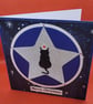 Xmas Star Cat Christmas Card blue - Image 3