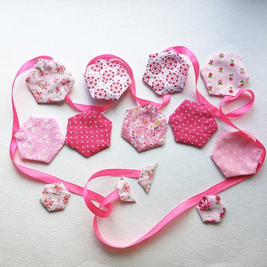 Bunting - pink patchwork style