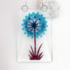 Fused Glass Turquoise Allium Hanging - Handmade Glass Suncatcher