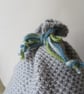 Tea cosie tea cosy - silver grey with bobble flowers - Image 4
