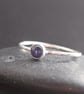 Iolite Skinny Stacking Sterling Silver Ring.