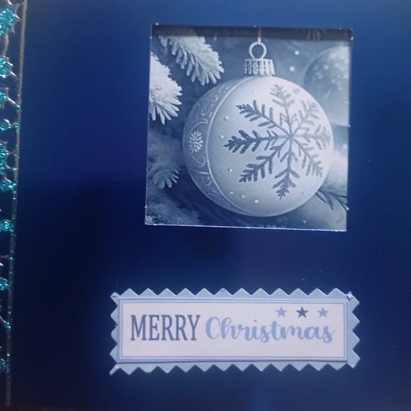 Christmas Bauble Aperture handmade Greetings card 