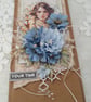 Handmade Birthday Card in Kraft Gift Box. Elegant card for Her.(204) - Image 4