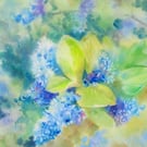 Original California Lilac Watercolor Painting - Blue Hand Pain Floral Art Signed